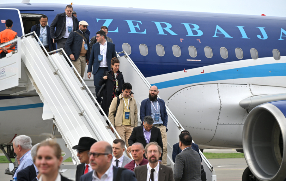 Participants of 7th ADA University Policy Forum arrive at Fuzuli International Airport
