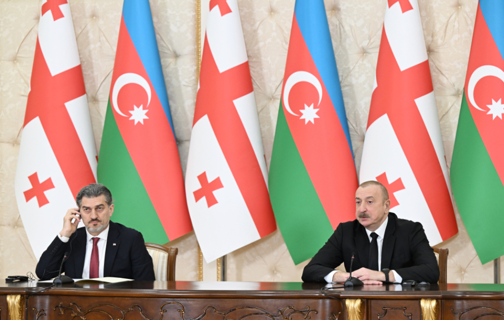 Azərbaycan və Gürcüstan prezidentləri mətbuata bəyanatlarla çıxış ediblər