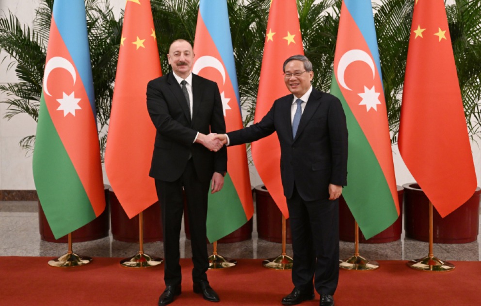 Azərbaycan Prezidenti İlham Əliyev Çin Dövlət Şurasının Baş naziri ilə görüşüb