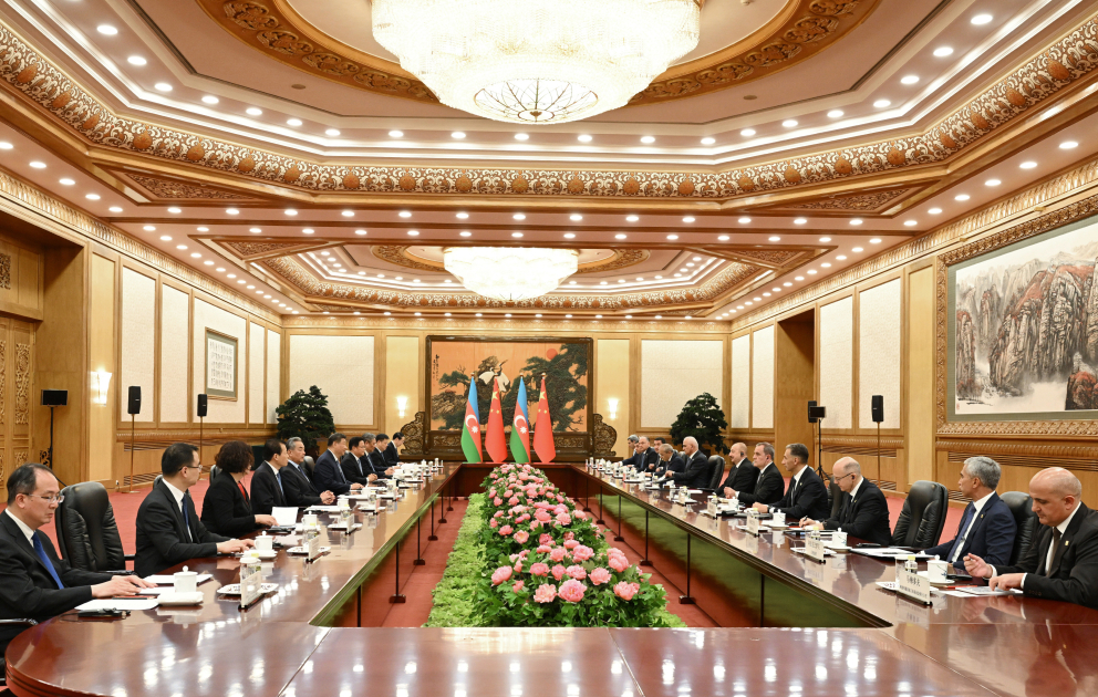 President of Azerbaijan Ilham Aliyev held expanded meeting with President of China Xi Jinping