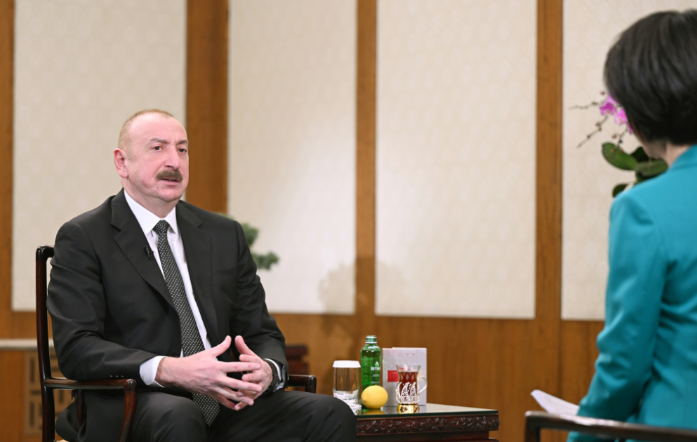 Prezident İlham Əliyev Pekində Çinin CGTN telekanalına müsahibə verib