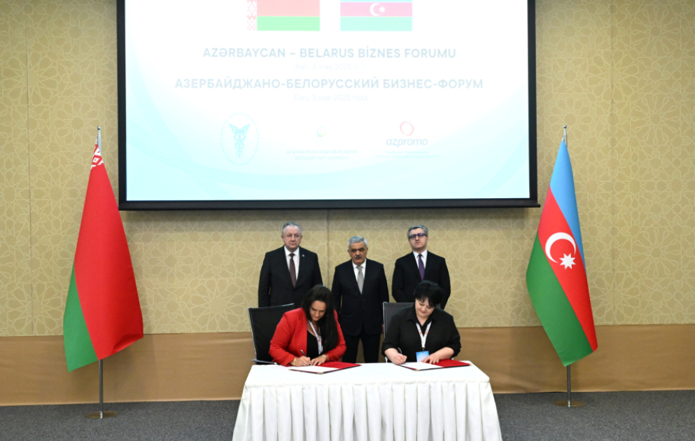 Azərbaycan-Belarus biznes-forumu çərçivəsində bir sıra sənədlər imzalanıb