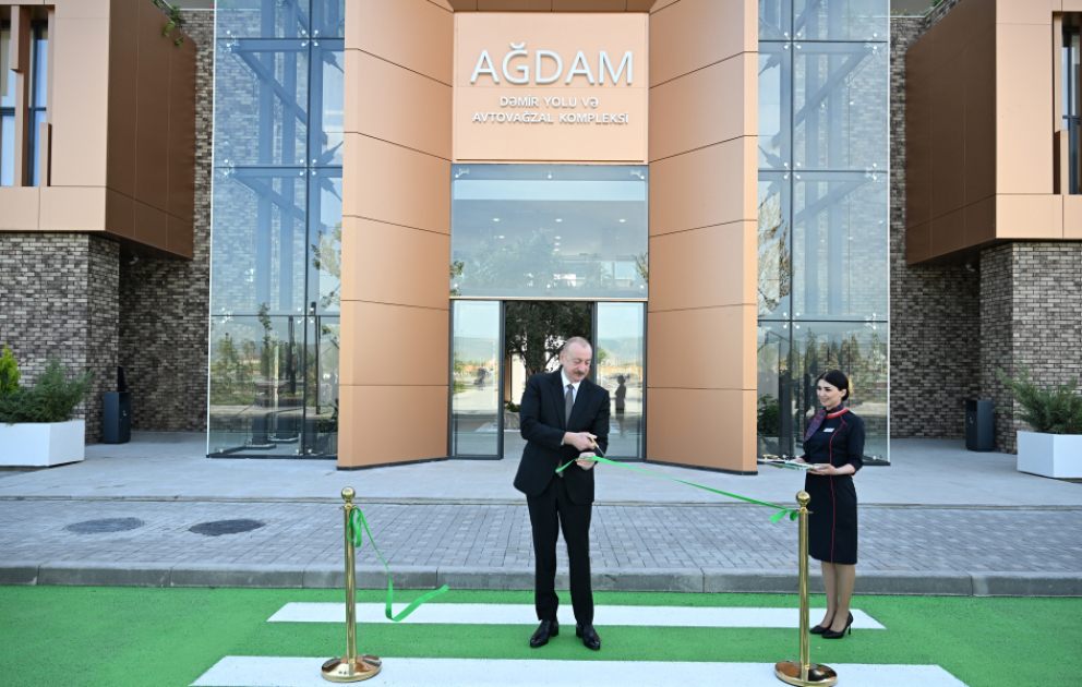 President Ilham Aliyev attended inauguration of Aghdam Railway and Bus Terminal Complex
