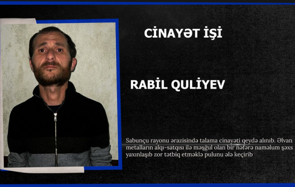 Paytaxtda soyğunçuluq edən şəxs saxlanılıb