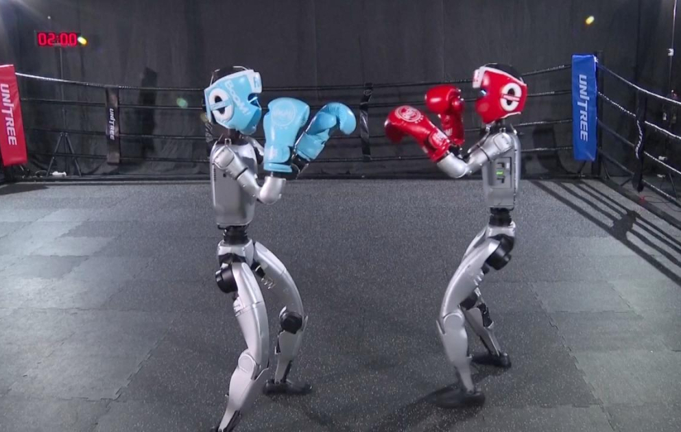 Çində insanabənzər robotların boks yarışı keçirilib