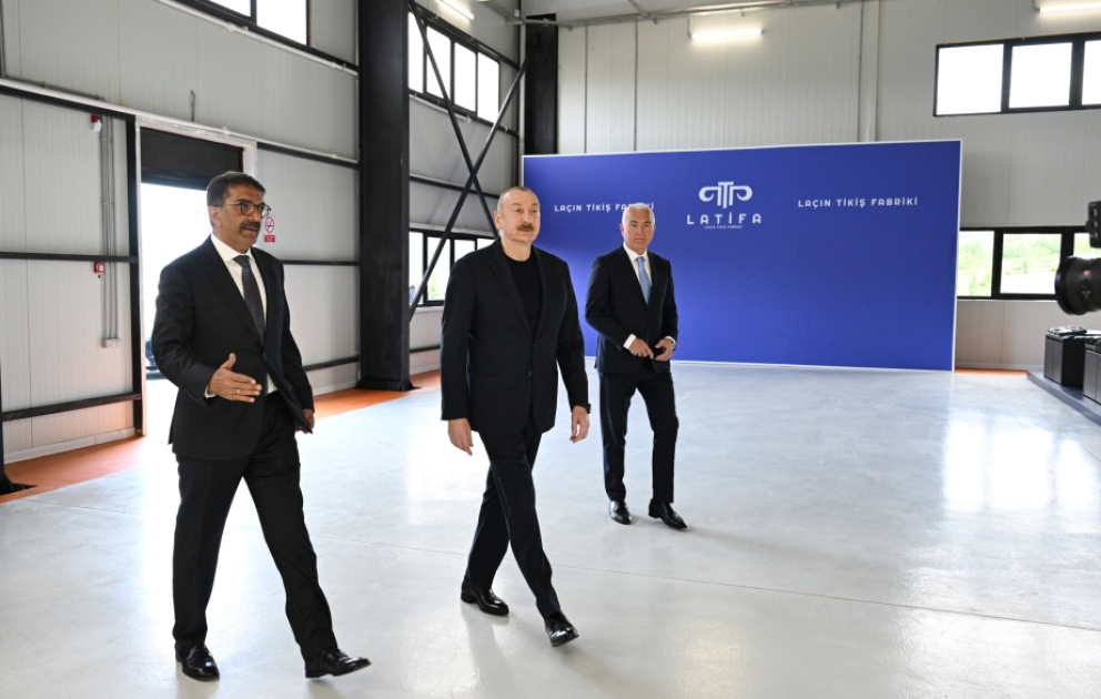 Prezident İlham Əliyev “LATIFA” Laçın tikiş fabrikinin açılışında iştirak edib