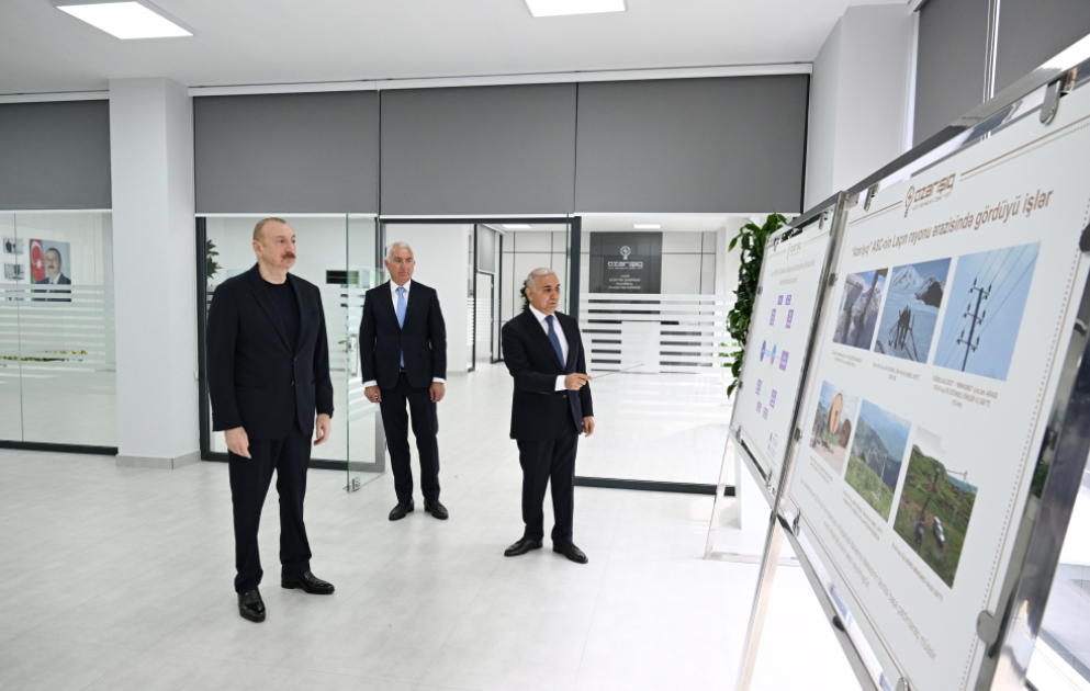 Präsident Ilham Aliyev weiht digitales Steuerzentrum des Stromnetzes von Latschin ein