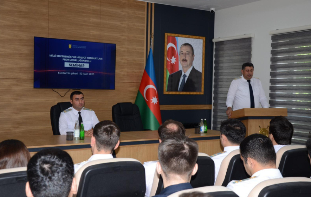 Kürdəmir rayon prokurorluğunda “Milli suverenlik və hüquqi təminatlar: Prokurorluğun rolu” mövzusunda seminar təşkil olunub