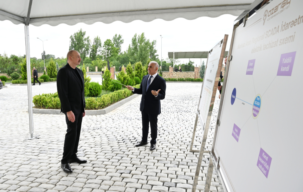 Le président azerbaïdjanais assiste à l’inauguration du Centre de contrôle SCADA de la région d’Aran central à Yevlakh