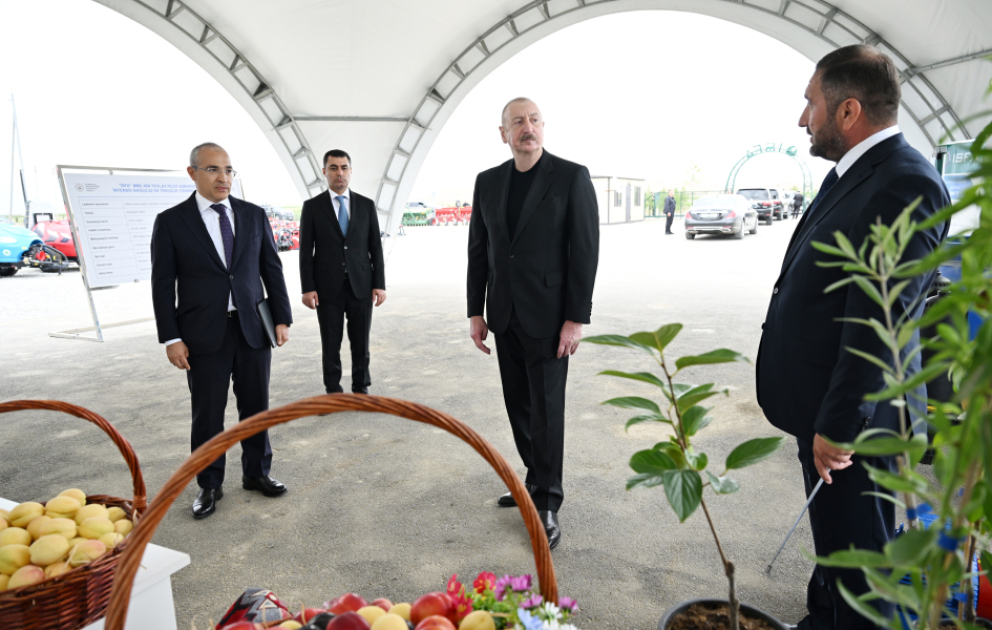 Президент Ильхам Алиев принял участие в открытии Евлахского пилотного агропарка