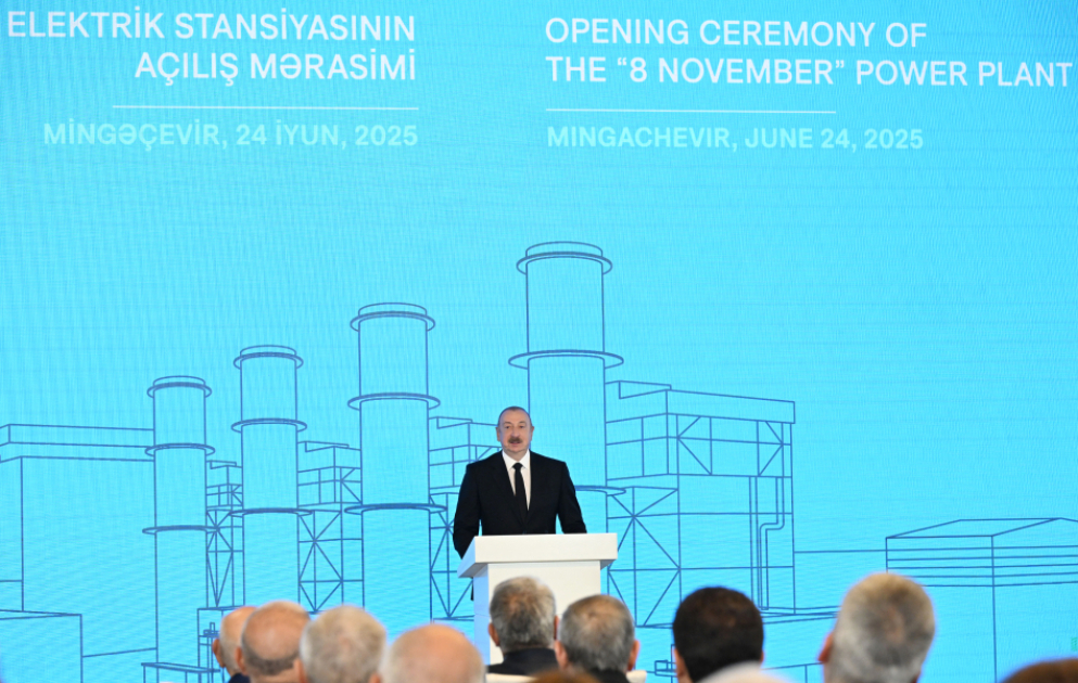 Mingəçevirdə “8 Noyabr” Elektrik Stansiyasının açılış mərasimi keçirilib