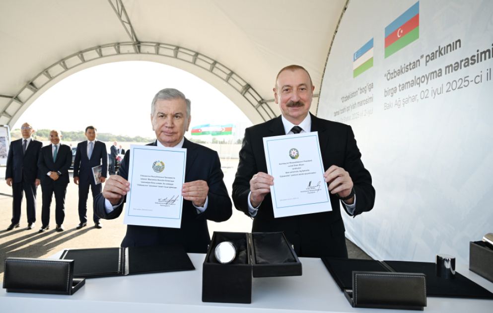Foundation stone laid for “Uzbekistan” Park in Baku