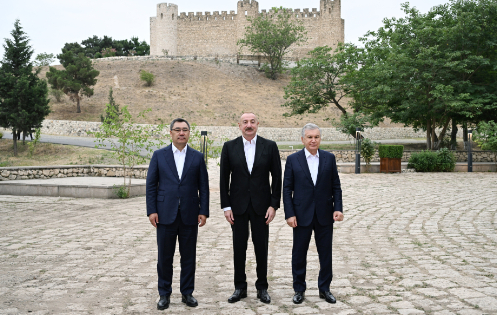 Azərbaycan, Özbəkistan və Qırğızıstan prezidentləri Ağdamda Şahbulaq qalasında olublar