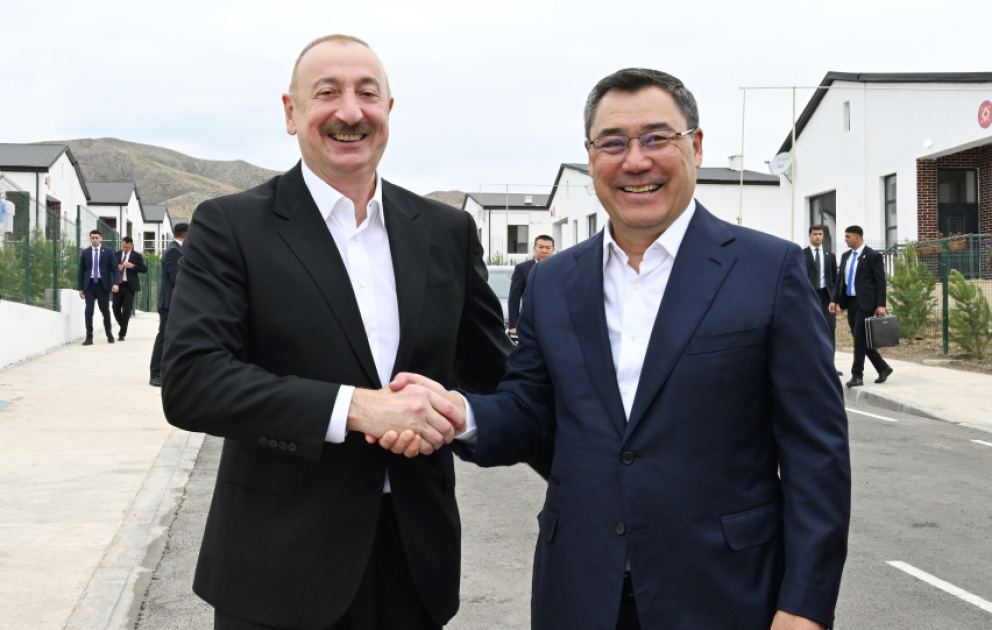 Les présidents azerbaïdjanais et kirghiz prennent part à l’inauguration de la première phase du village de Khydyrly dans la région d’Aghdam