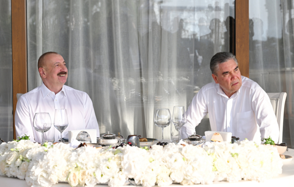 President Ilham Aliyev and Gurbanguly Berdimuhamedov had joint dinner