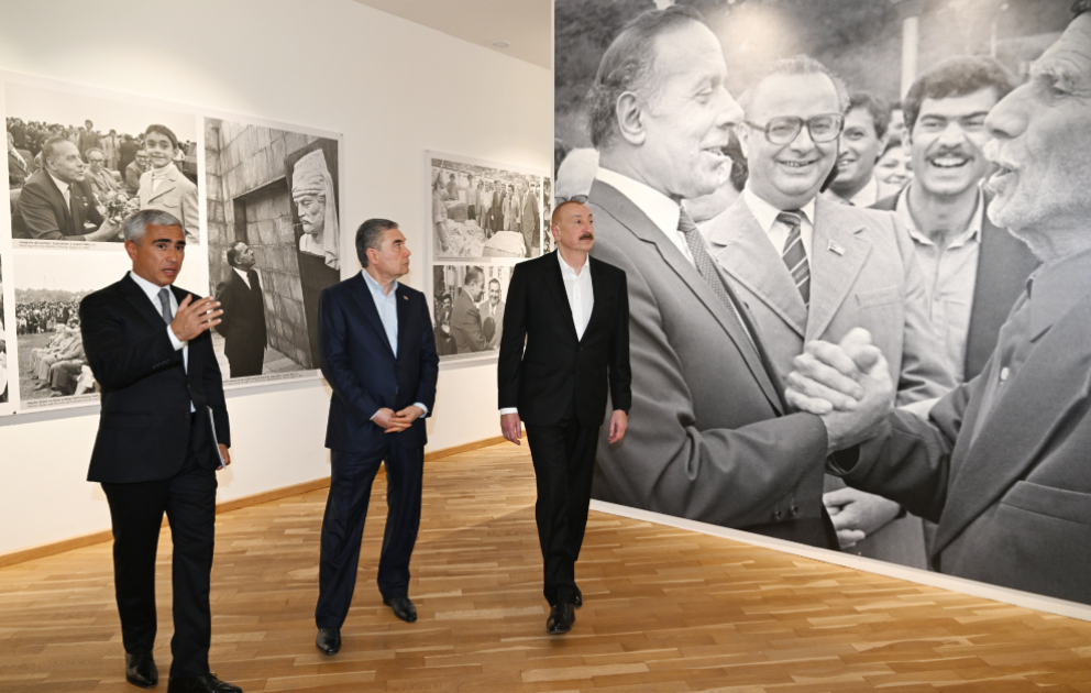 President Ilham Aliyev and Gurbanguly Berdimuhamedov visited “Heydar Aliyev and Garabagh” exhibition at Creativity Center in Shusha