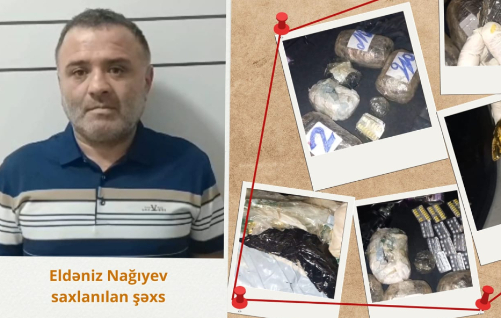 Biləsuvarda saxlanılan narkokuryerdən 6 kiloqram narkotik vasitə aşkarlanıb