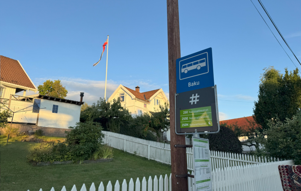 Baku bus stop in Norway: A memorial to Baku oil