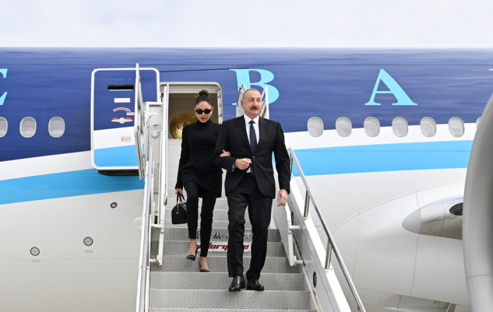 President Ilham Aliyev arrived in New York to attend 80th session of UN General Assembly