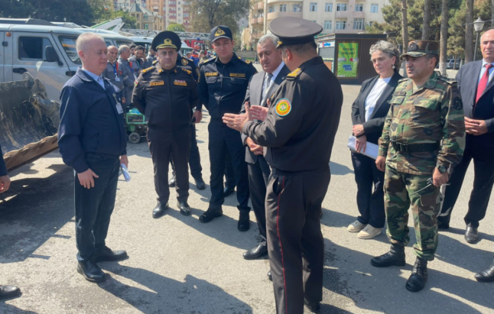 FHN-in Sumqayıt Regional Mərkəzi nümunəvi mülki müdafiə məşqi keçirib