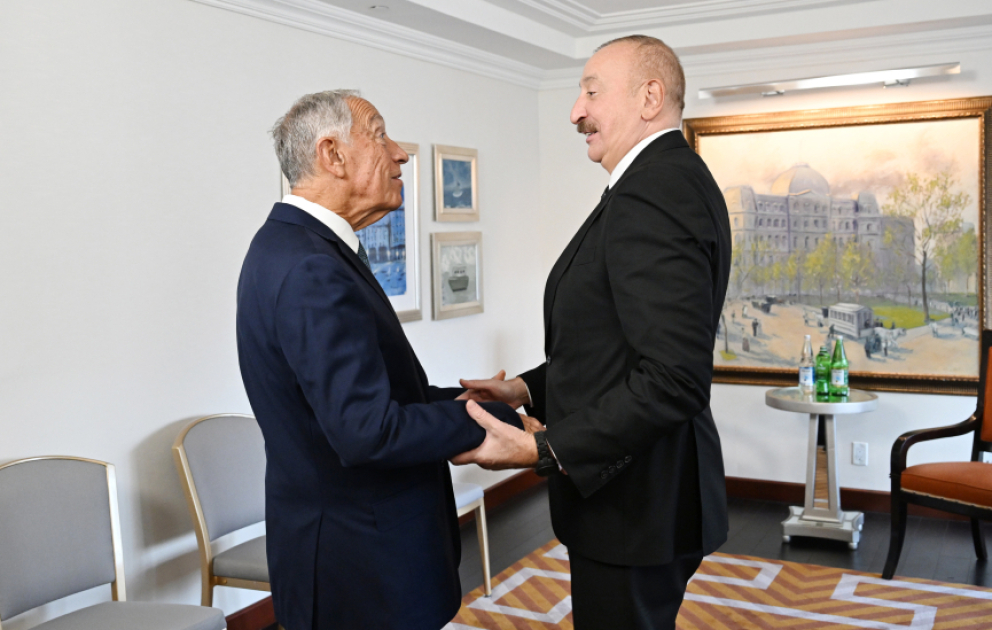 New York: Aserbaidschans Präsident Ilham Aliyev trifft seinen portugiesischen Amtskollegen