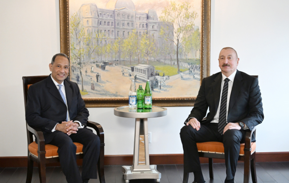New York : le président azerbaïdjanais rencontre le vice-président de la Chambre de commerce américaine