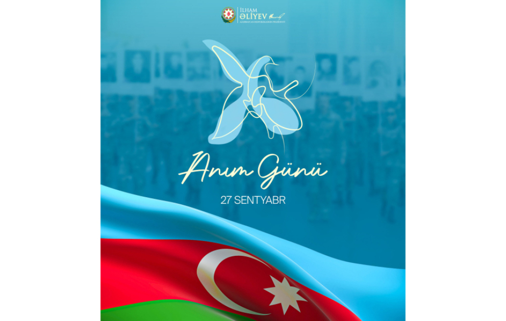 Prezident İlham Əliyev 27 Sentyabr - Anım Günü ilə əlaqədar paylaşım edib