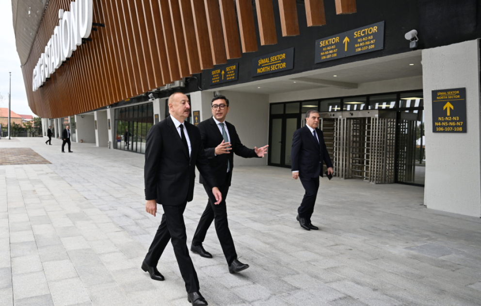 Prezident İlham Əliyev Gəncə Stadionunun açılışında iştirak edib