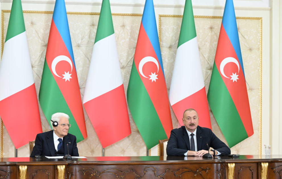 Azərbaycan və İtaliya prezidentləri mətbuata bəyanatlarla çıxış ediblər
