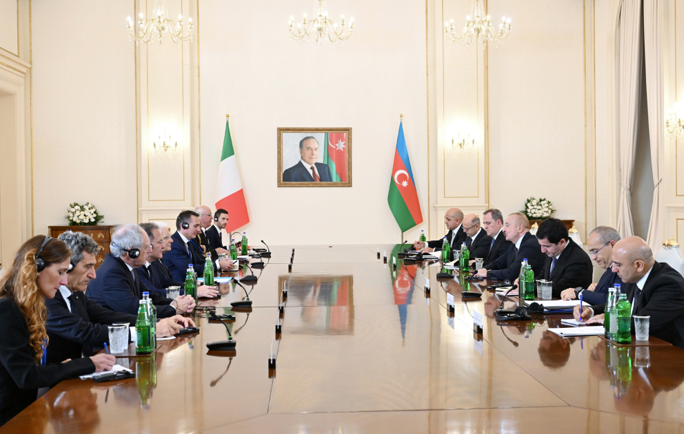 President of Azerbaijan Ilham Aliyev held expanded meeting with President of Italy Sergio Mattarella