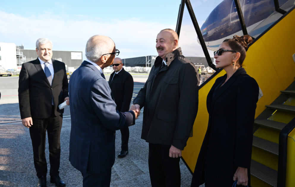 Präsident von Aserbaidschan Ilham Aliyev zu Arbeitsbesuch in Dänemark eingetroffen