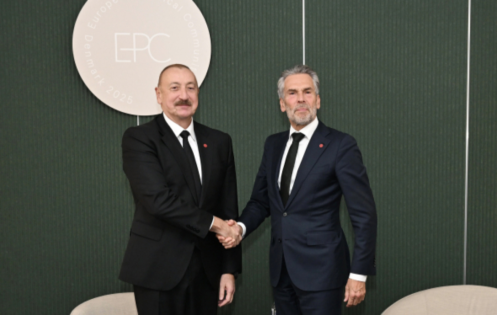 Präsident von Aserbaidschan Ilham Aliyev trifft in Kopenhagen Premier der Niederlande