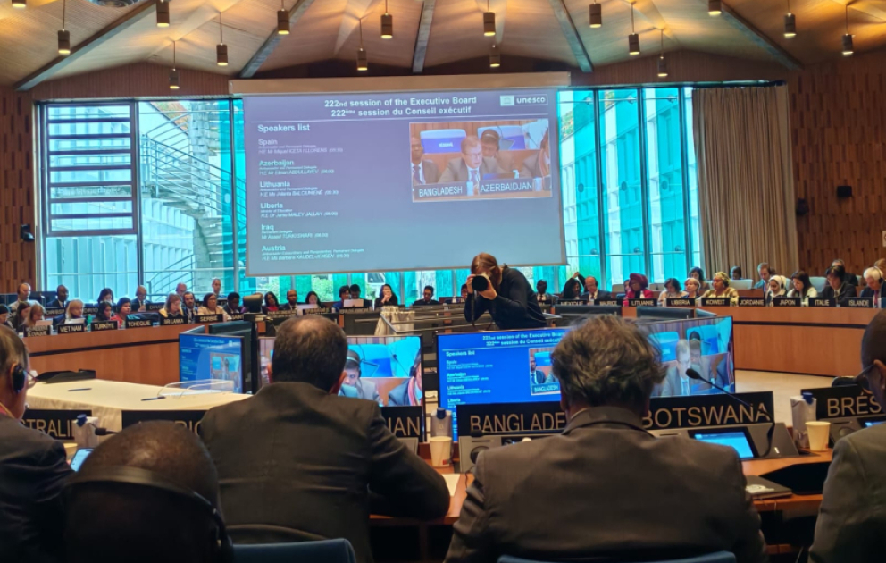 UNESCO-nun İcraiyyə Şurasının 222-ci sessiyasında Azərbaycanın bəyanatı səsləndirilib