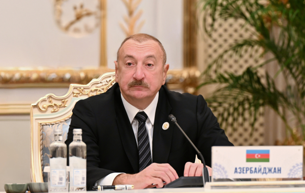 Prezident İlham Əliyev Düşənbədə MDB Dövlət Başçıları Şurasının məhdud tərkibdə iclasında çıxış edib