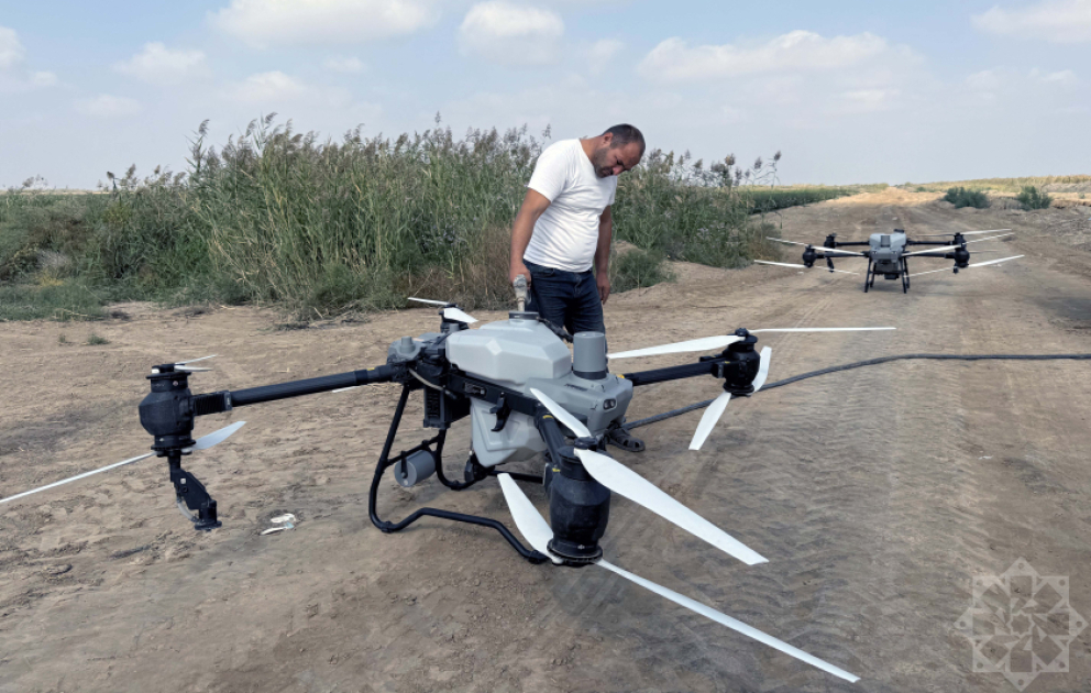 Biləsuvarda ilk dəfə olaraq pambıq sahələrinin becərilməsində dronlardan istifadəyə başlanılıb