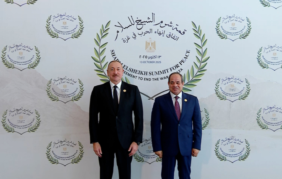 President of Azerbaijan Ilham Aliyev participates in Middle East Peace Summit