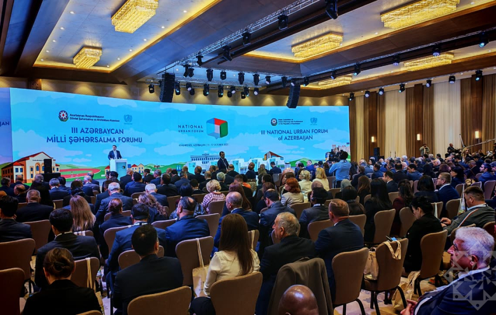 3-cü Milli Şəhərsalma Forumunda Prezident İlham Əliyevin iştirakçılara müraciəti oxunub