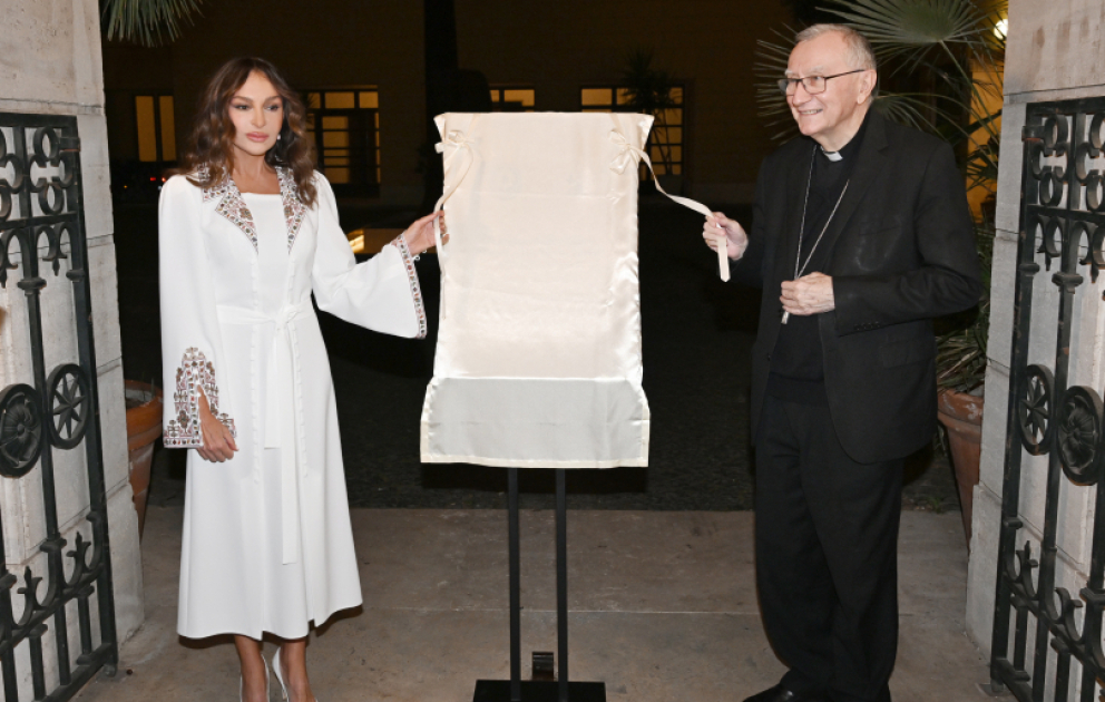 Le bureau administratif de l'ambassade d'Azerbaïdjan près le Saint-Siège a été inauguré
La première vice-présidente Mehriban Aliyeva a participé à la cérémonie