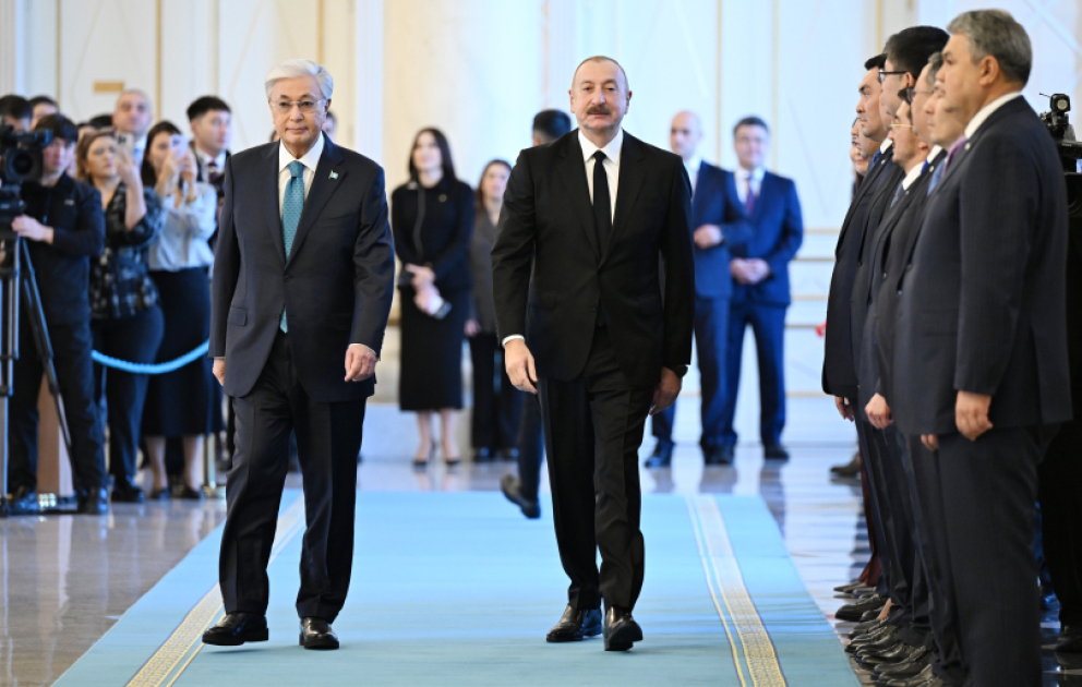 Official welcome ceremony was held for President of Azerbaijan Ilham Aliyev in Astana