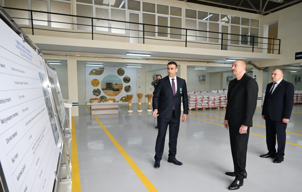 President Ilham Aliyev visited seed processing facility in Sabirabad Industrial District