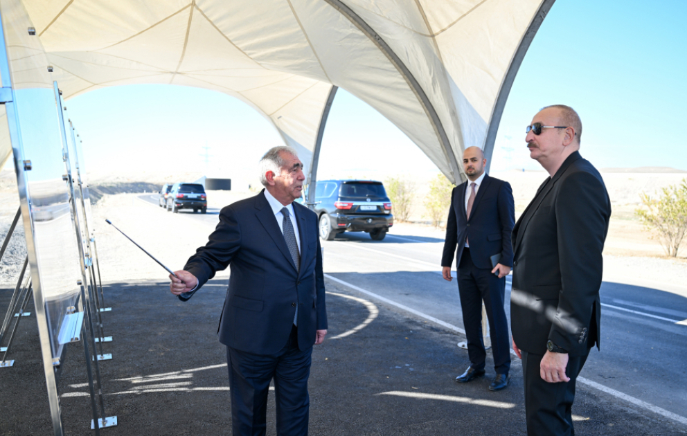 President Ilham Aliyev attended opening of highway to “Shafag” Solar Power Plant in Jabrayil district
