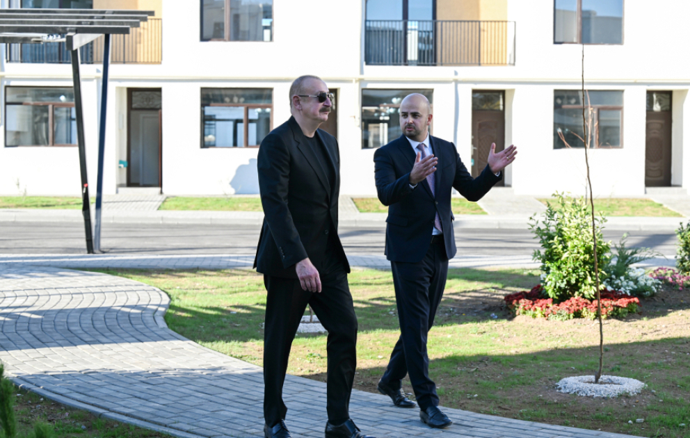 President Ilham Aliyev reviewed completed 104-apartment residential complex in Zangilan