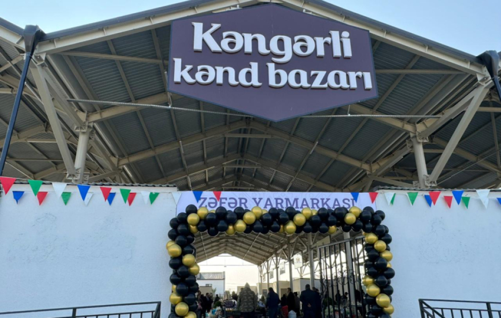 Ağdamın Kəngərli kəndində bazarın açılışı olub, Zəfər yarmarkası keçirilib