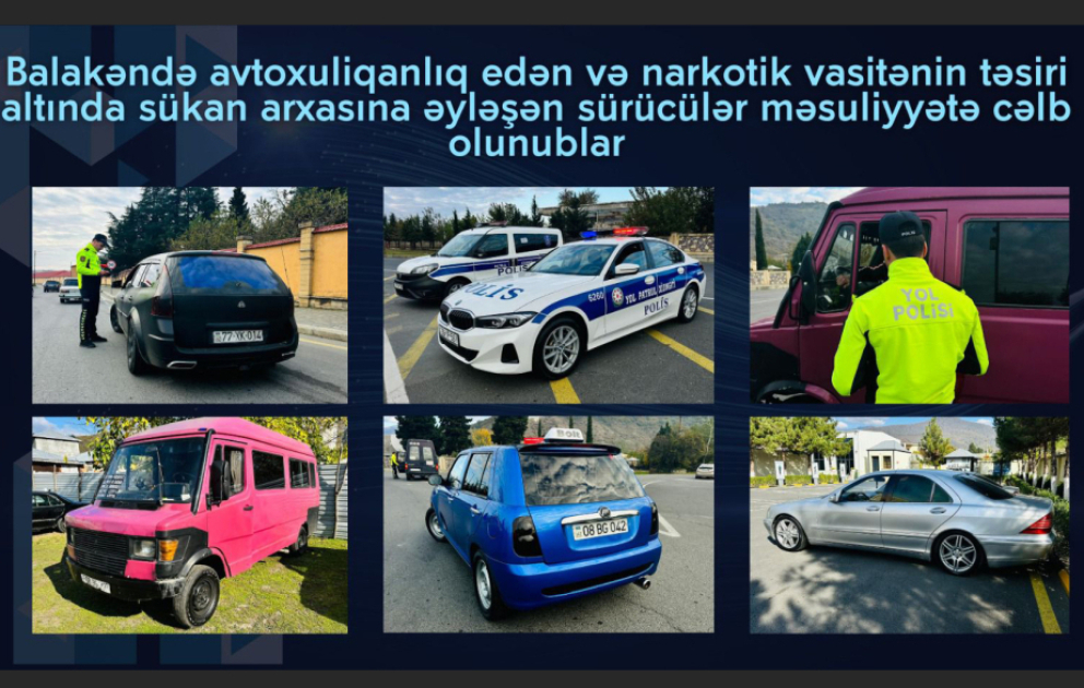 Balakəndə avtoxuliqanlıq edən sürücülər məsuliyyətə cəlb olunublar