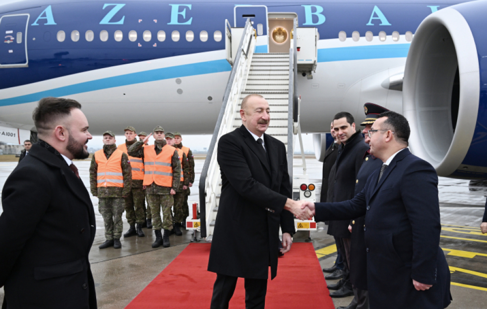 Azərbaycan Prezidenti İlham Əliyev Slovakiyaya rəsmi səfərə gəlib
