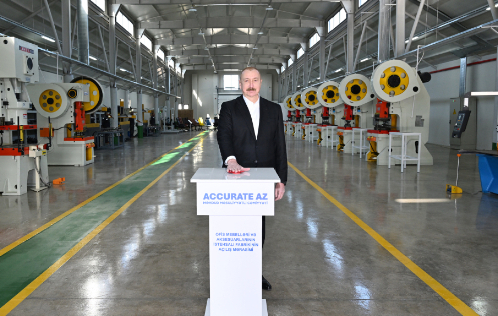 Office furniture and accessories production facility opened in Ballija village of Khojaly