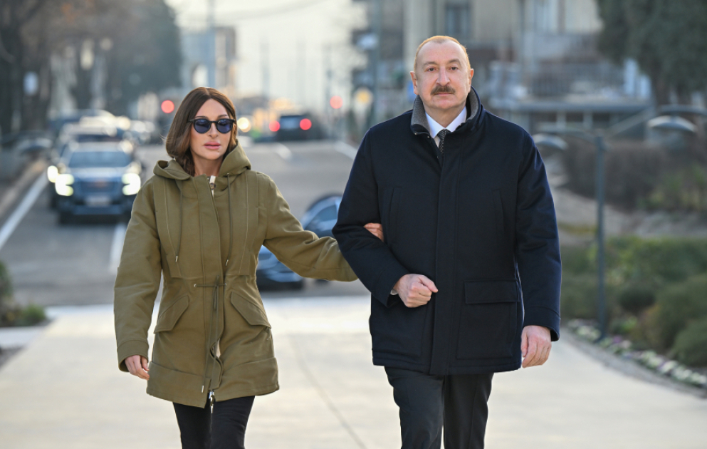 Prezident İlham Əliyev Xankəndi şəhərində Zəfər parkının açılışında iştirak edib