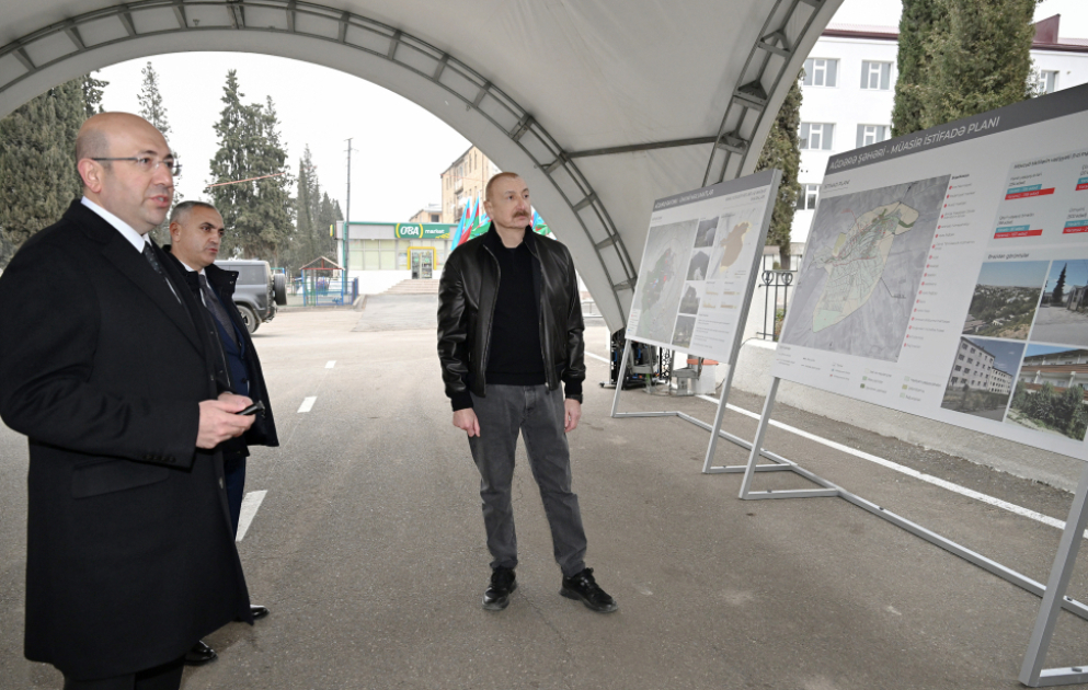 Prezident İlham Əliyev Ağdərə şəhərinin Baş planı ilə tanış olub