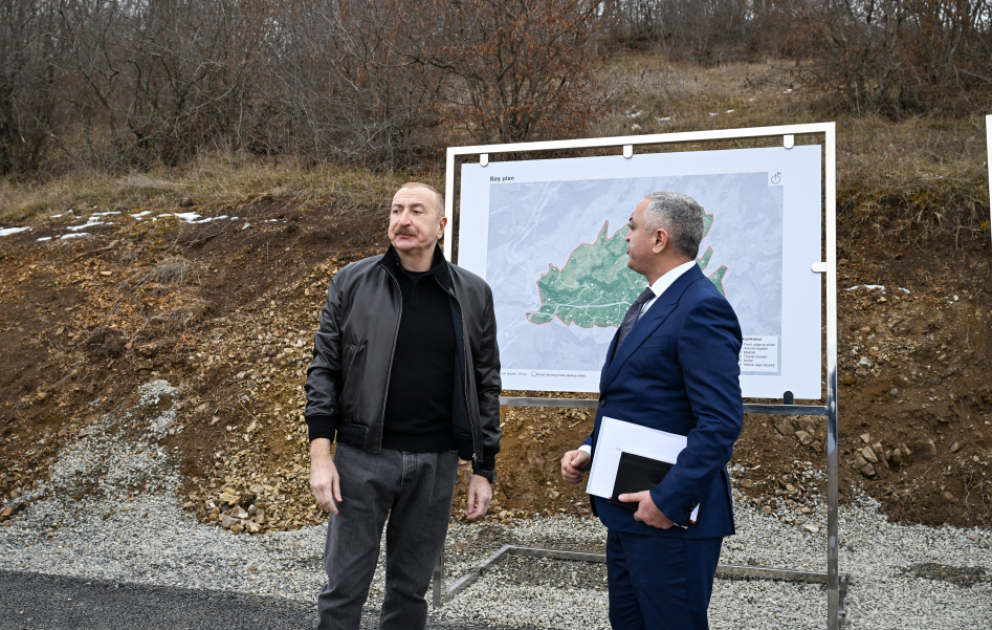 Prezident İlham Əliyev Ağdərə rayonunun Heyvalı kəndində görülmüş işlərlə tanış olub