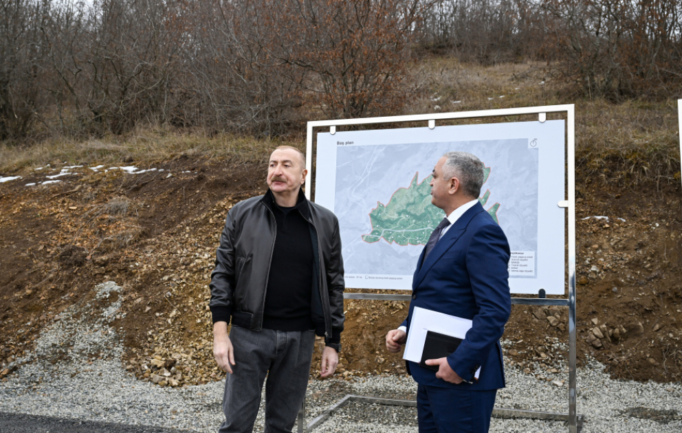 President Ilham Aliyev inspected reconstruction progress in Heyvali village, Aghdara district